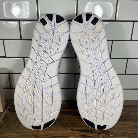 Nike Free RN Womens Size 8.5 Running Shoes Pure Platinum White Black Sneakers - Picture 10 of 16